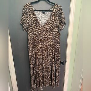 Torrid Leopard Print Midi Dress with POCKETS!